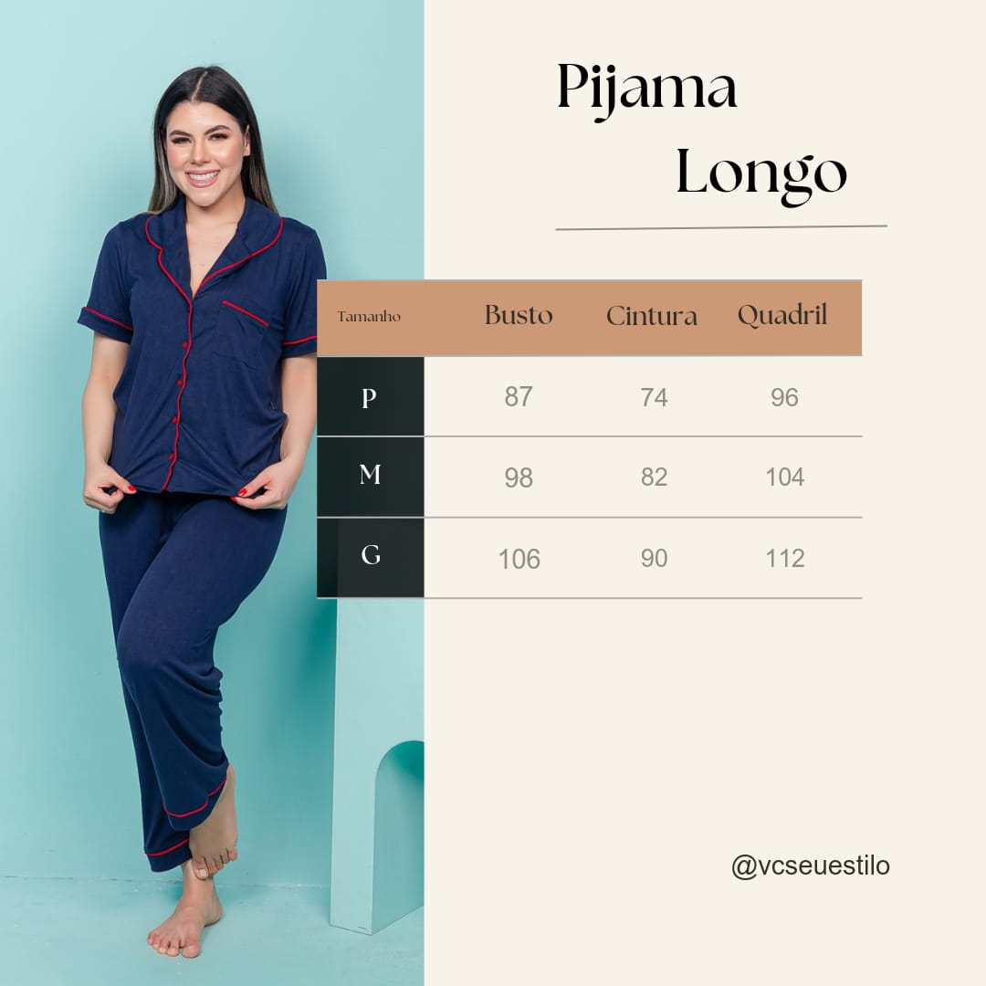 Medidas pijama longo