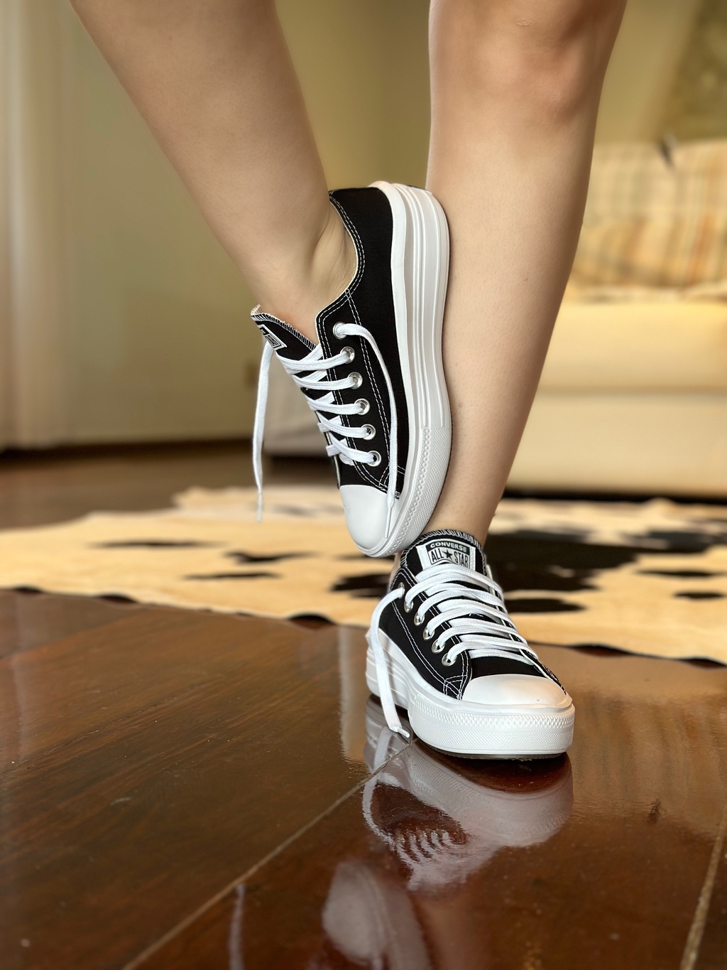 TÊNIS CONVERSE ALL STAR CHUCK TAYLOR PLATAFORMA MOVE PRETO