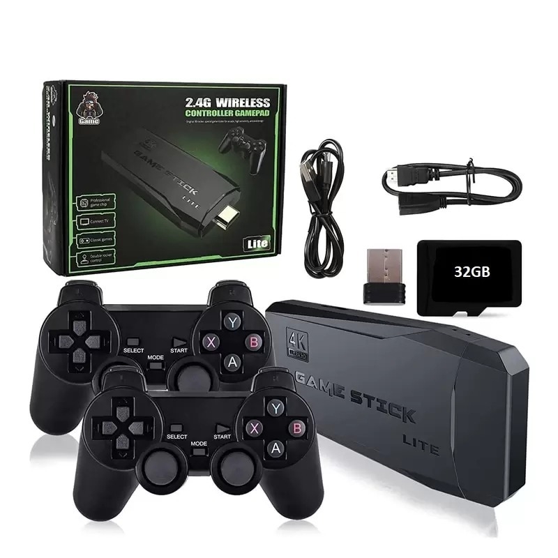 Vídeo Game Stick Box 4k Lite 2 Controles Sem Fio 10 Mil Jogos