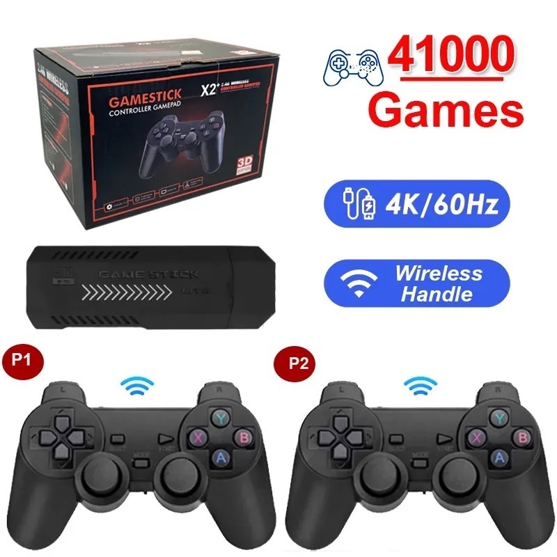 Videogame, 128G GD10 Game Stick Embutido 40000 Jogos 128GB 2.4G Controlador  sem fio HD Console de Videogame Retrô 4k HD Console de Videogame 128G