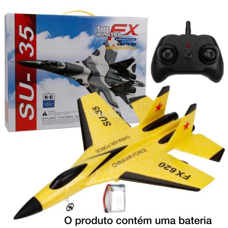 Avião de Controle Remoto - Caça Ultra Resistente – comprexpressbr