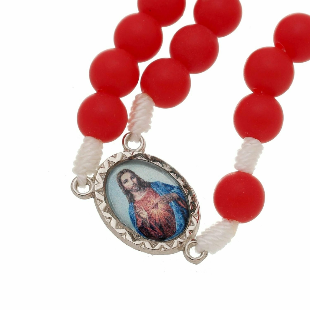 Terço Sagrado em Hematita e Coral Vermelho – Premium Red – Santo Stilo