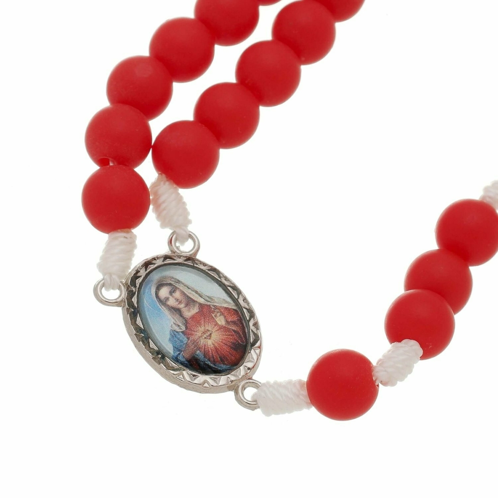 Terço Sagrado em Hematita e Coral Vermelho – Premium Red – Santo Stilo