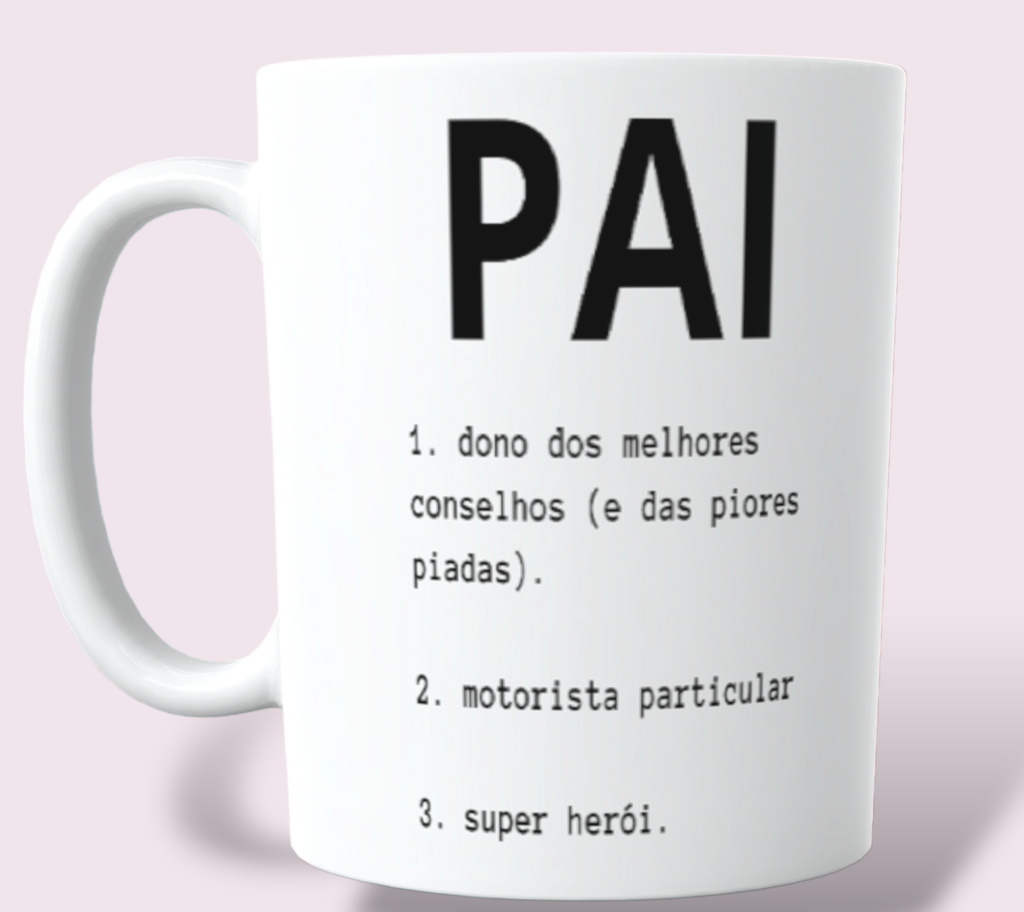 Caneca meme flork pai que ama game personalizada 325ml