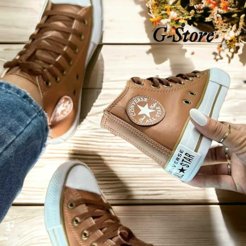 Tênis All Star Caramelo Courino Feminino Premium