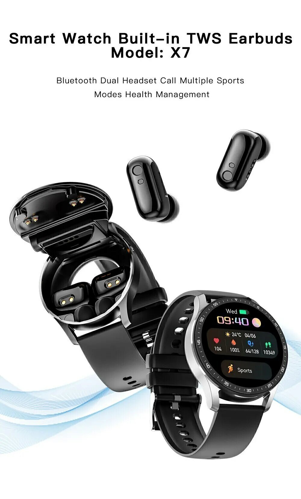 Relógio Smartwatch com Fones de Ouvido – CA Express