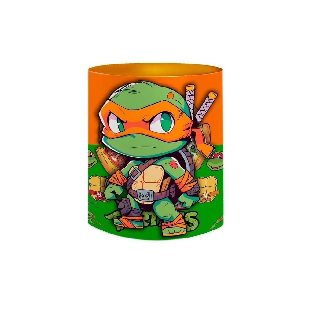 Caneca de Porcelana As Tartarugas Ninja Laranja Michelangelo