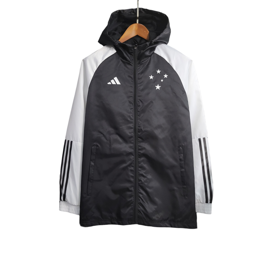 Corta vento adidas branco best sale e preto