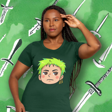 Camiseta T-Shirt Anime One Piece Personagens Luffy Zoro  Cor:Branco;Tamanho:P