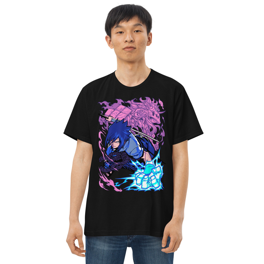 Camiseta masculina Sasuke preta, Naruto