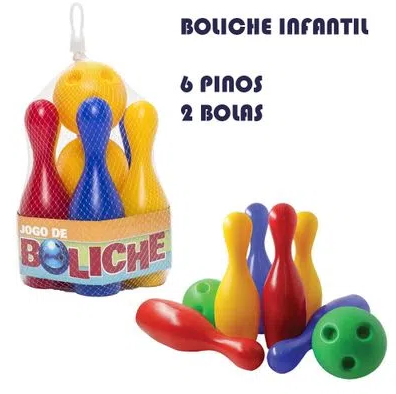 Jogo De Boliche Infantil, 8 Pinos De 10 Cm 2 Bolas De 5 Cm Bowling Game