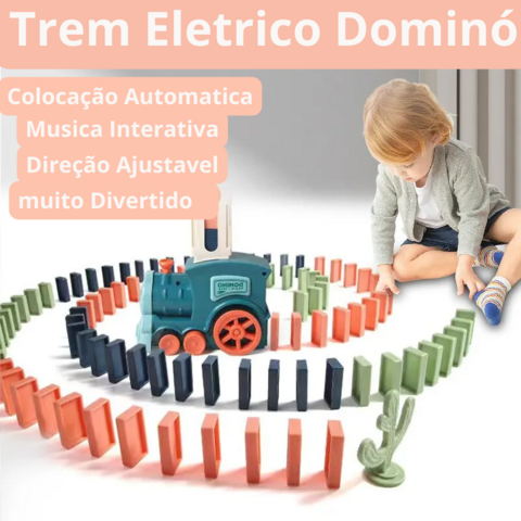 Crianças de colocação automática dominó trem carro elétrico dominó