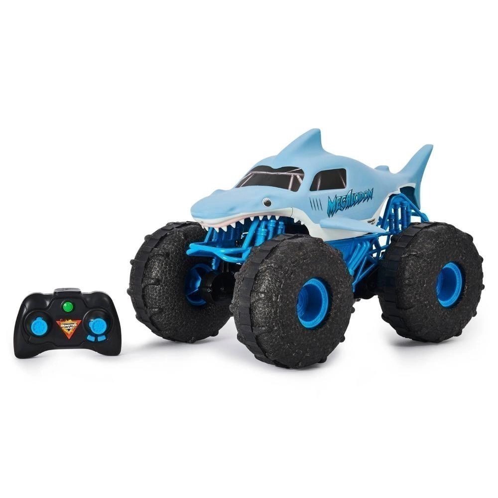 Carro de controle remoto Monster jam Megalodon anfíbio