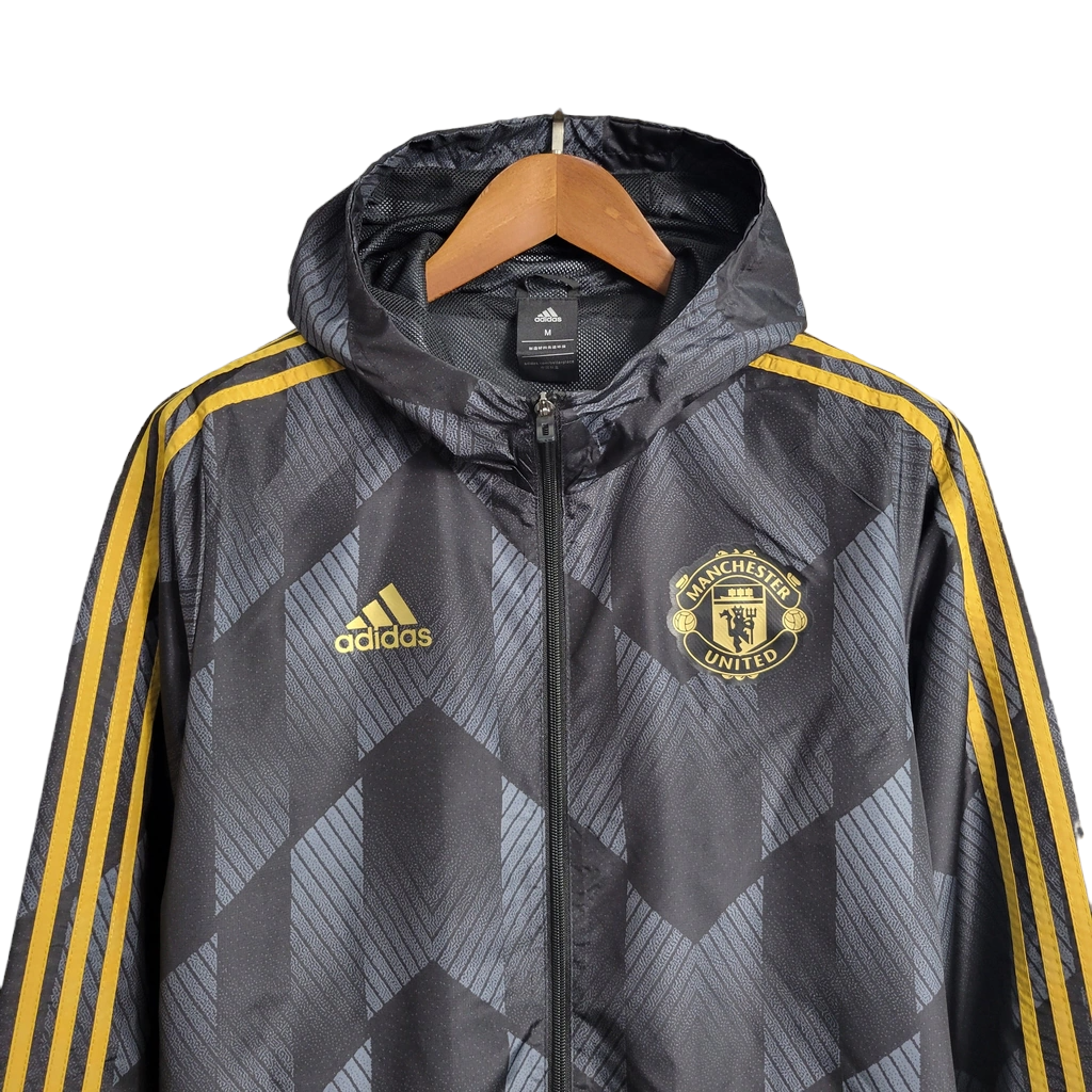 Jaqueta Corta Vento Manchester United 23 24 Masculino Adidas Preto