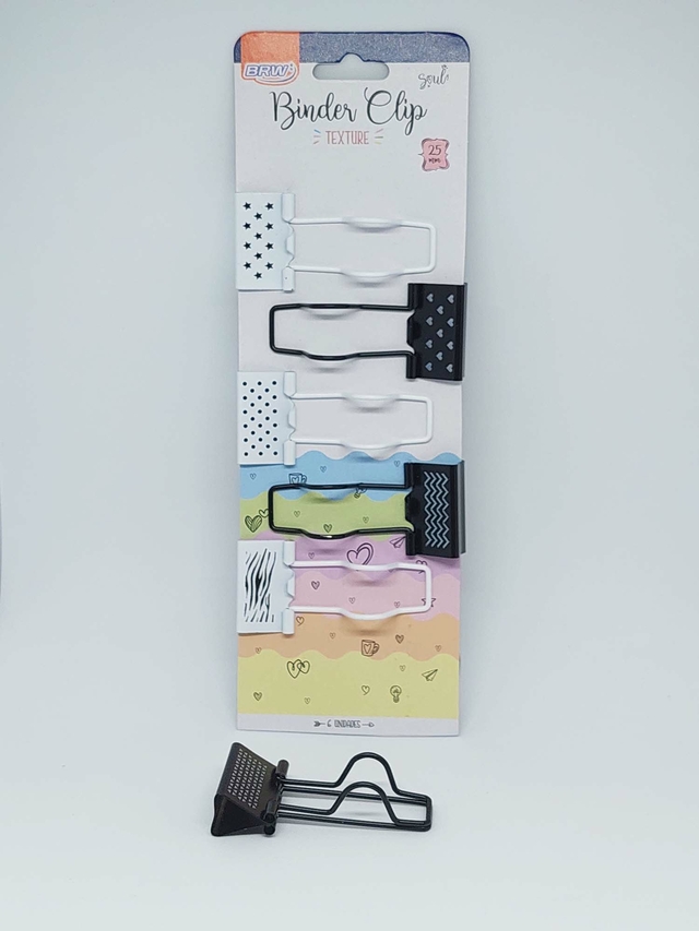 Binder Clips Texture com Suporte para Caneta - BRW