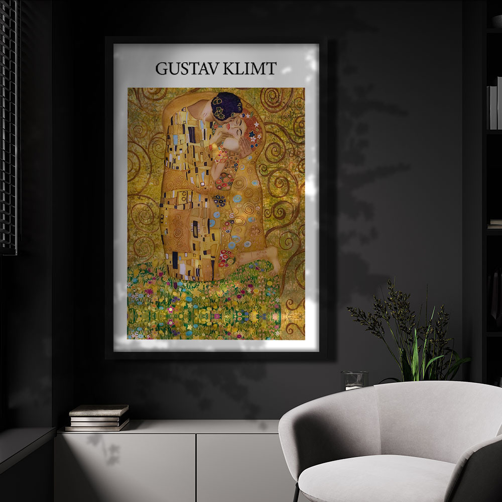 Quadro decorativo 2 telas Arte Gustav klimt