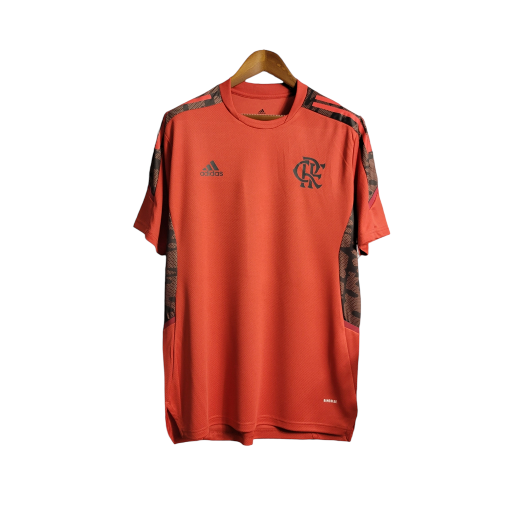 Camisa Flamengo Treino I 21/22 Torcedor Masculina - Vermelho com detalhes  em cinza