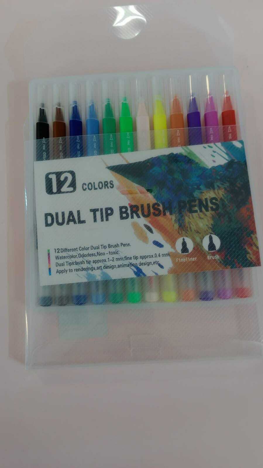 Set de Marcadores doble punta (Fineliner y Brushpen) x48 colores Bruynzeel