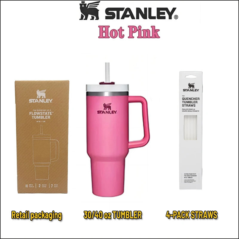 Copo STANLEY Quencher H2.0 FlowState 40 onças (quartzo rosa)