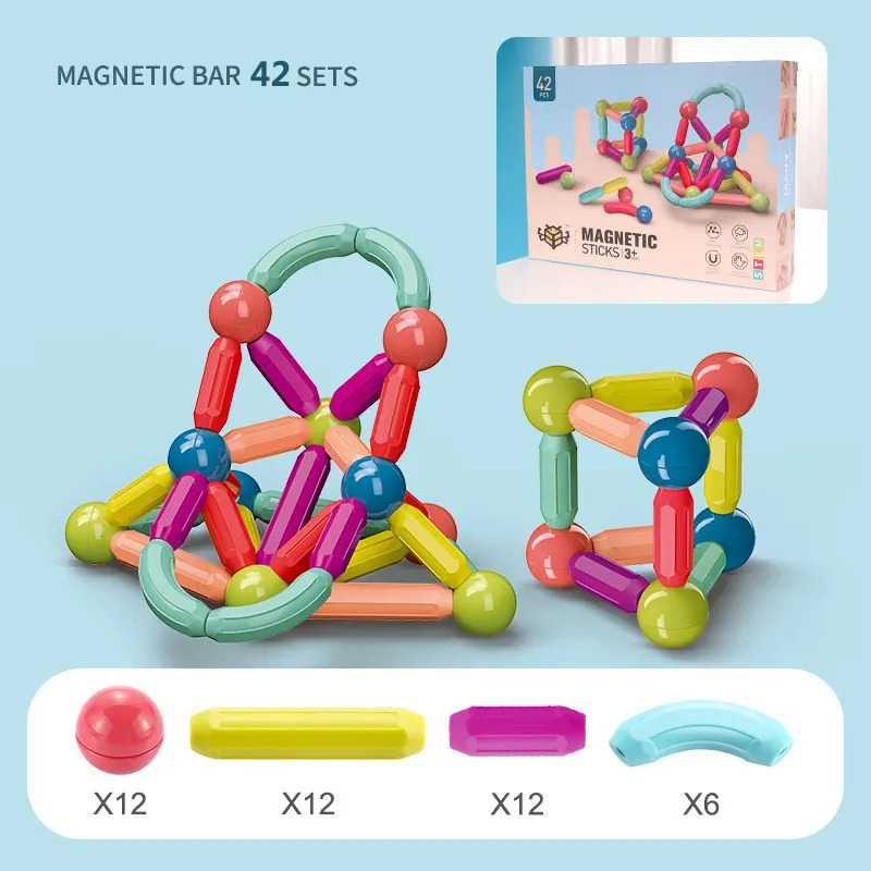 Coogam-quebra-cabeça magnético, brinquedos para crianças, modelo para  viagem, matemática, haste, jogos - AliExpress