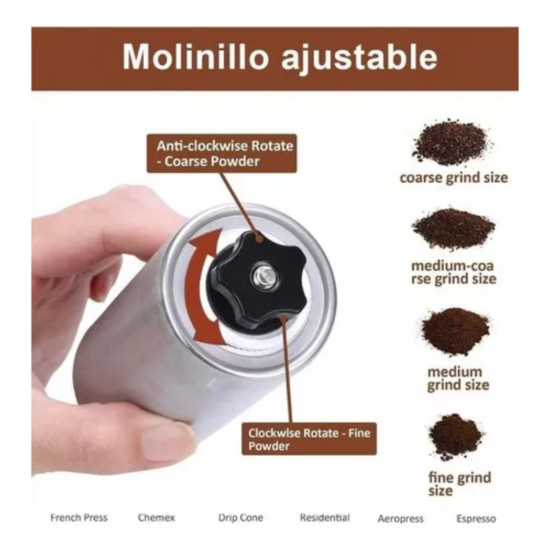 Molinillo De Café Manual Moledor Grano Semilla Madera