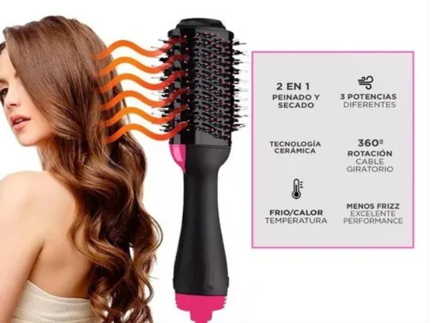 Cepillo Secador Cabello Voluminizador Brushing 1200w 220v