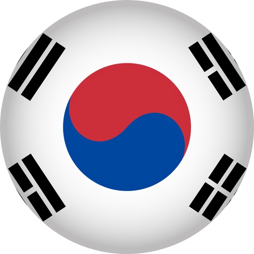 South Korea flags icon vector free download