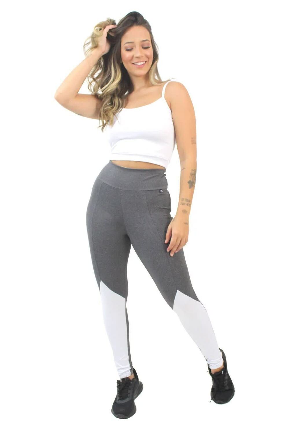 Conjunto Fitness Feminino Calça Legging e Top Transparencia REF: LX128 -  Racy Modas