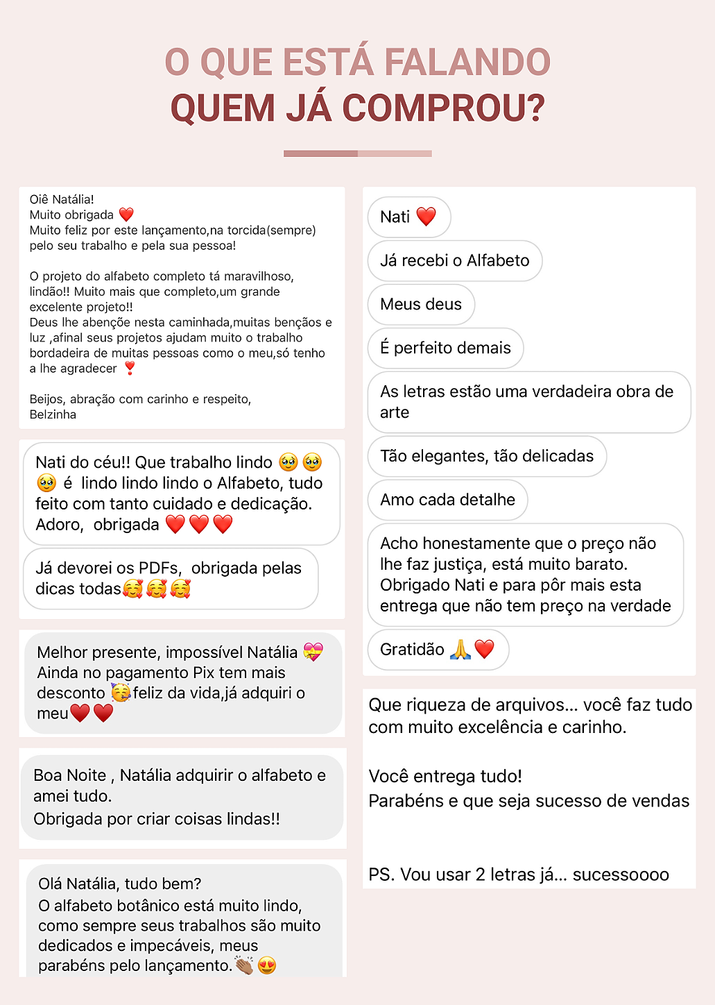 Feedbacks de quem já comprou