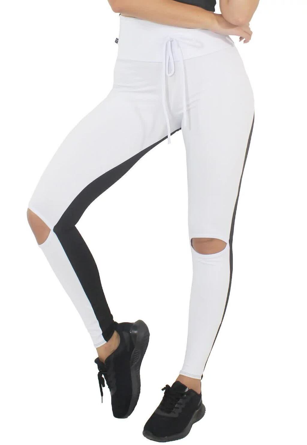 Calça legging best sale rasgada no joelho