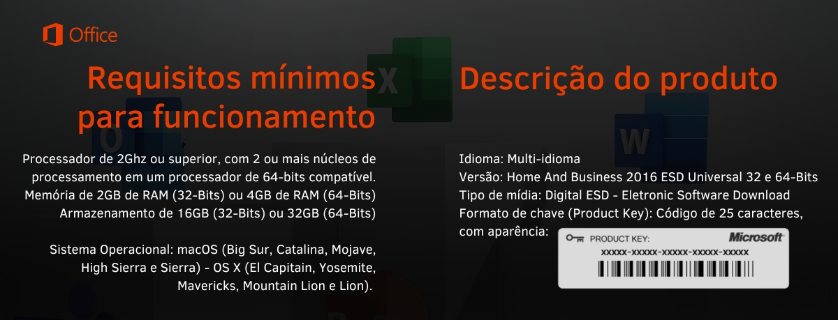 Requisitos mínimos para funcionamento do Office 2016 para MAC - ExecutivPC Computadores