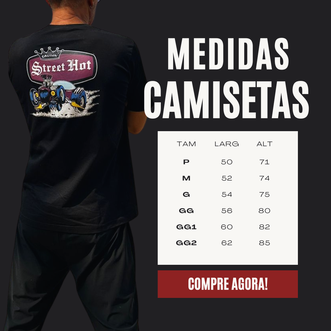 Tabela de Medidas de Camiseta