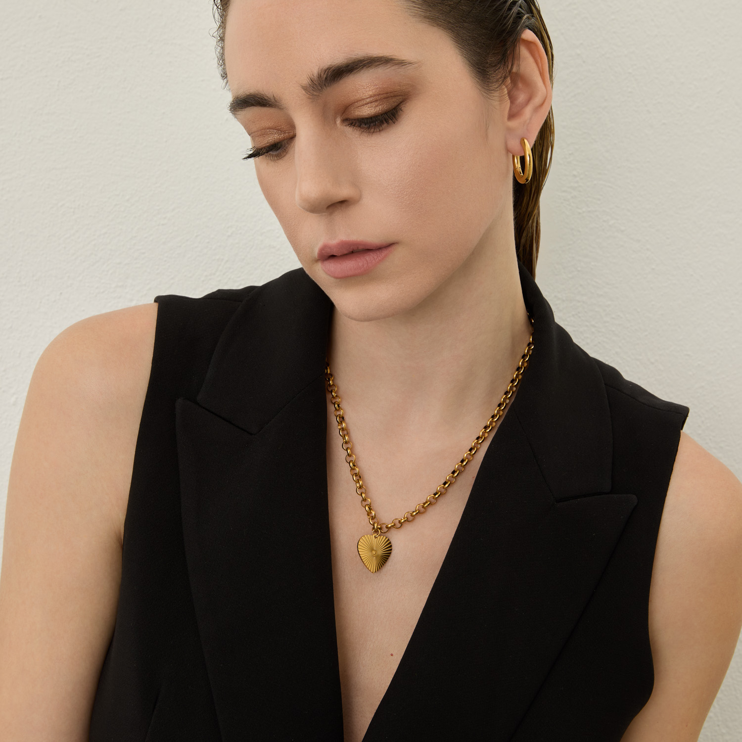 Colar Coração Georgina Banhado em Ouro 18k da Joias Beout