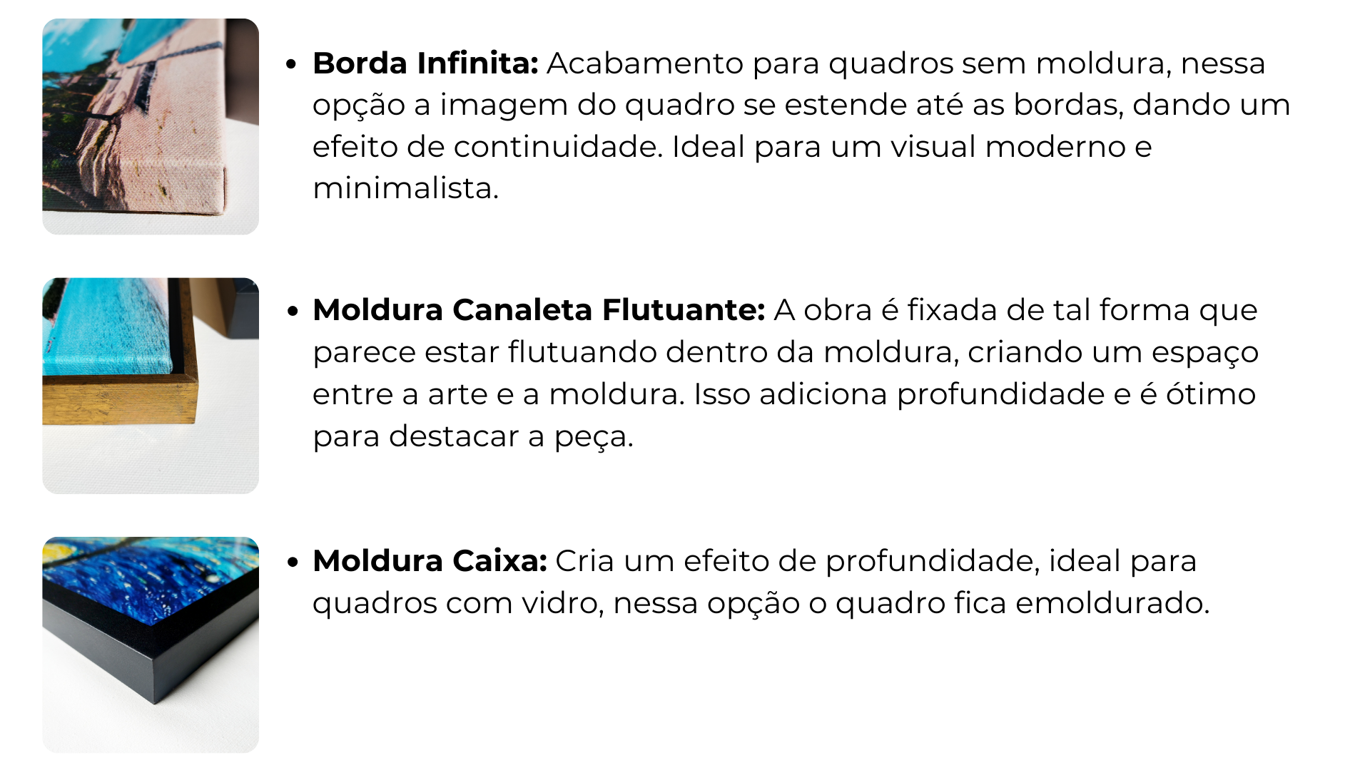 tipos de molduras para quadros