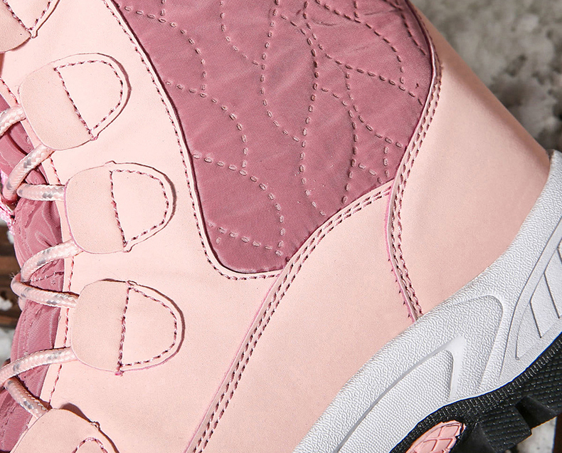 Bota de inverno peluciada feminina rosa