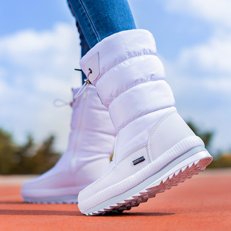 Bota de inverno feminina cano alto branca