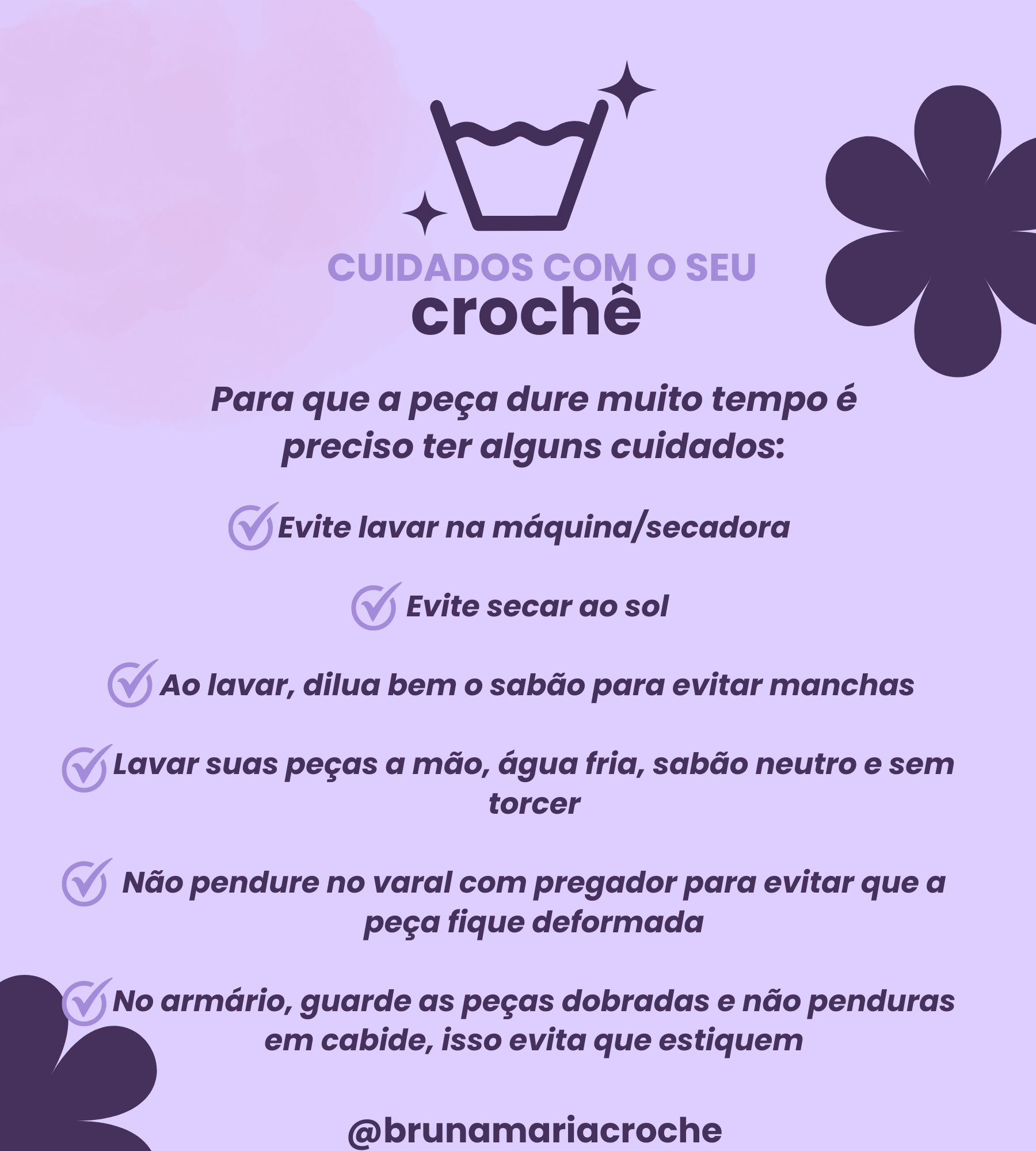 cuidados com a peça