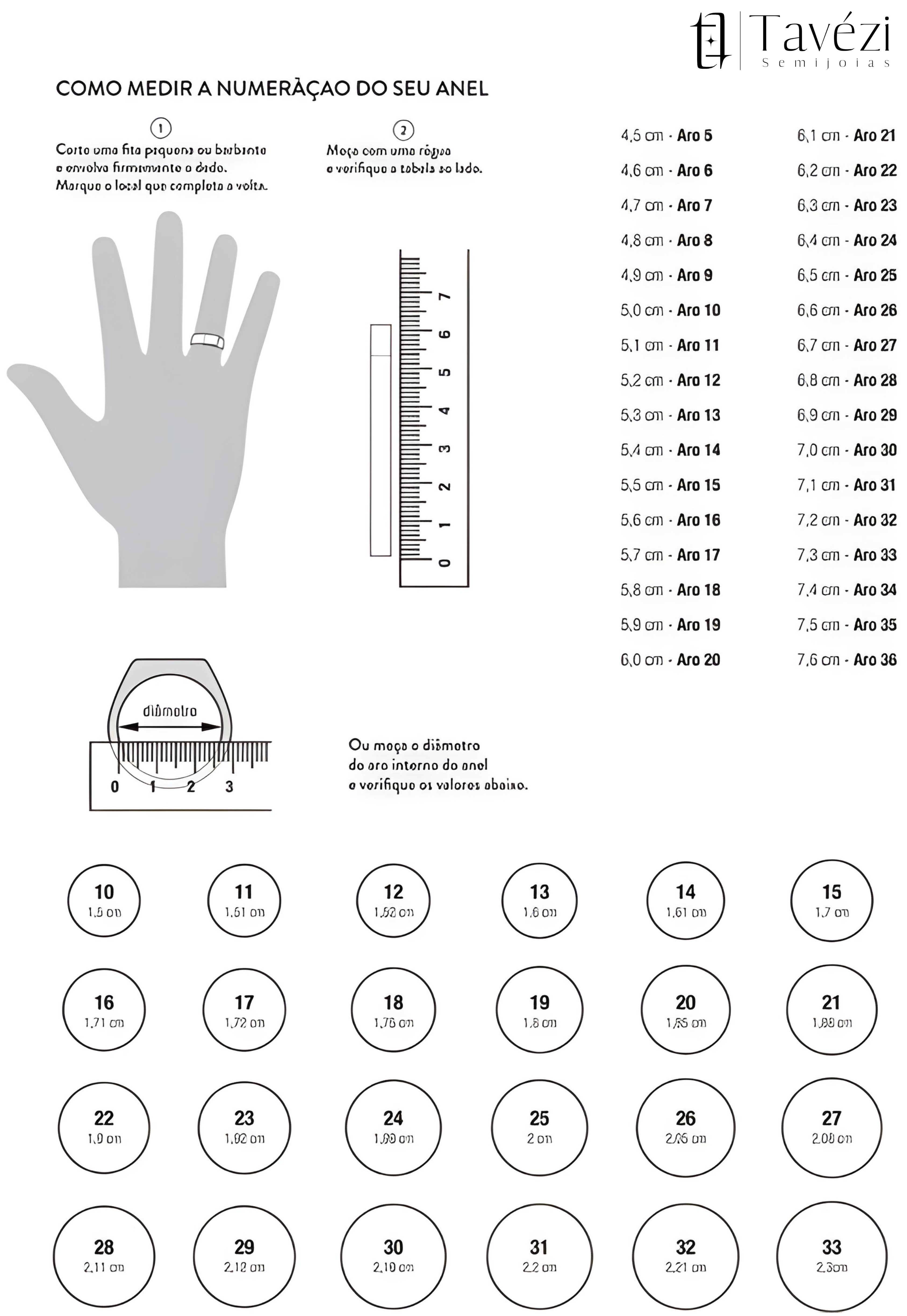 Guia de medidas para anéis