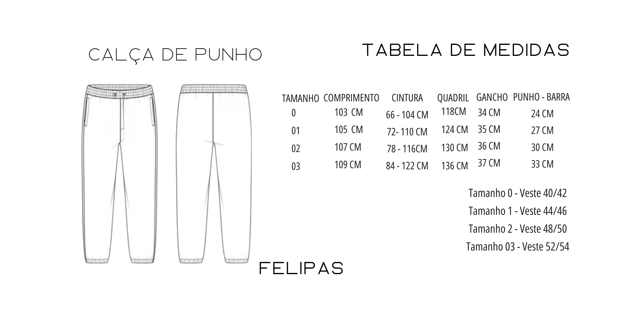 calça de punho