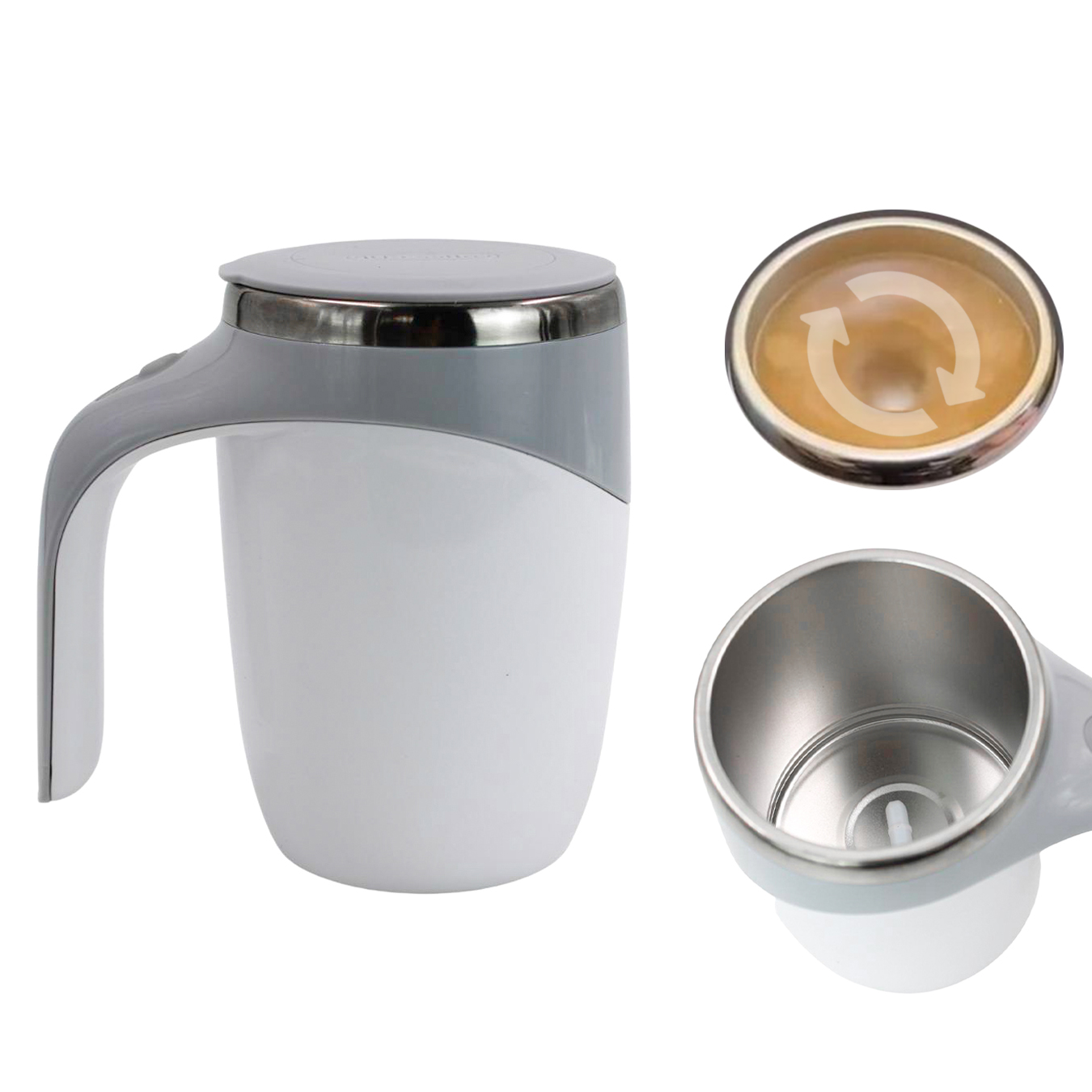 Caneca Mixer Copo Térmico 380 ml Com Tampa A Pilha