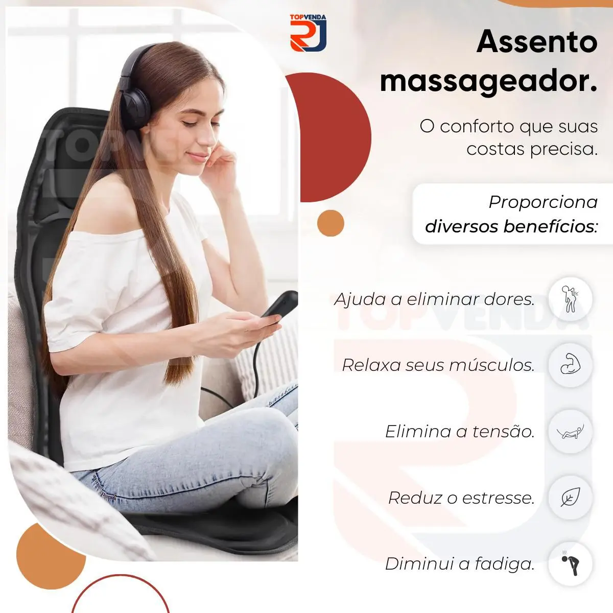 Assento Massageador De Lombar E Pescoço