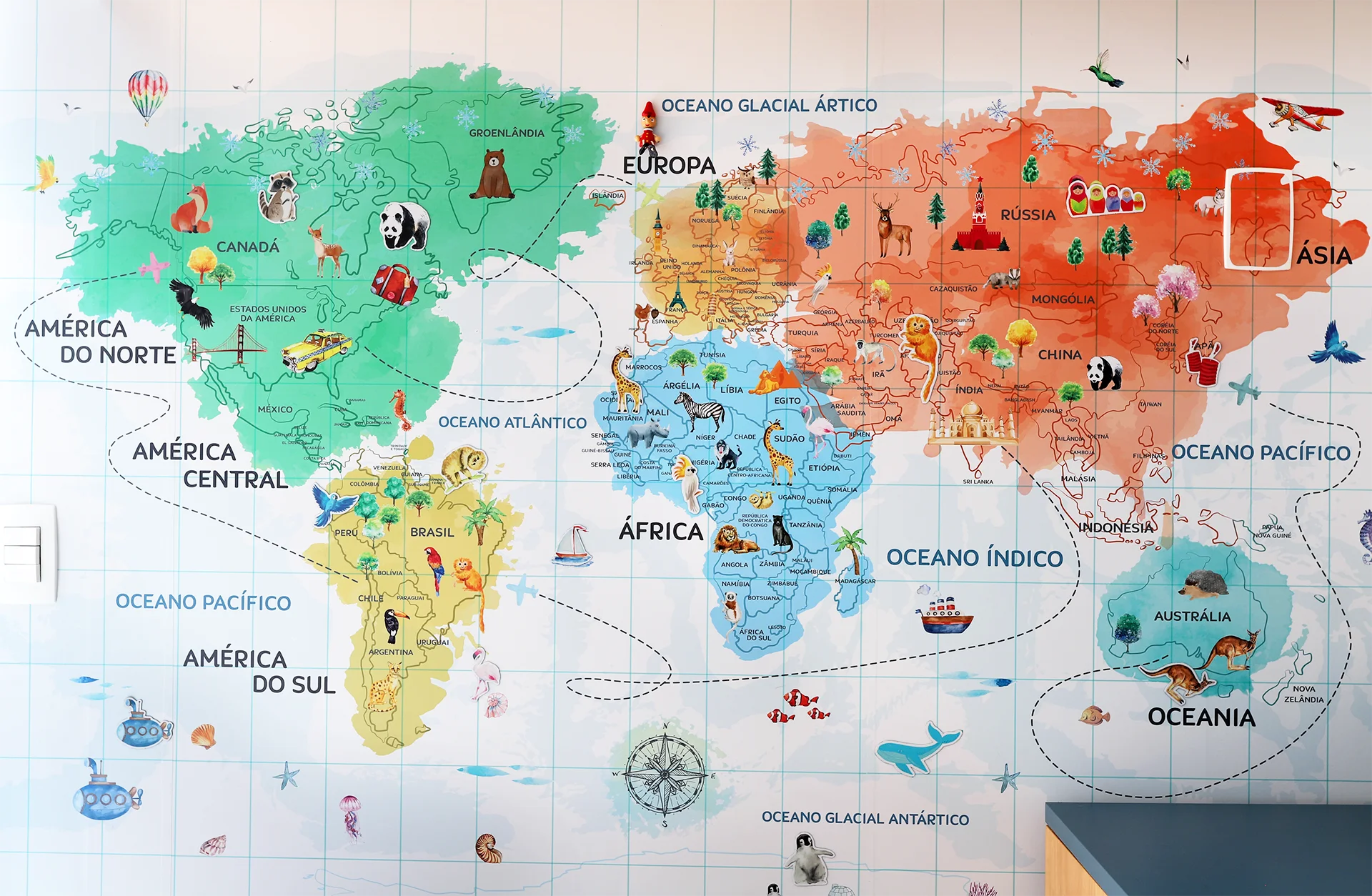 Mapa-Mundi Sonho em Aquarela | Linha Kids