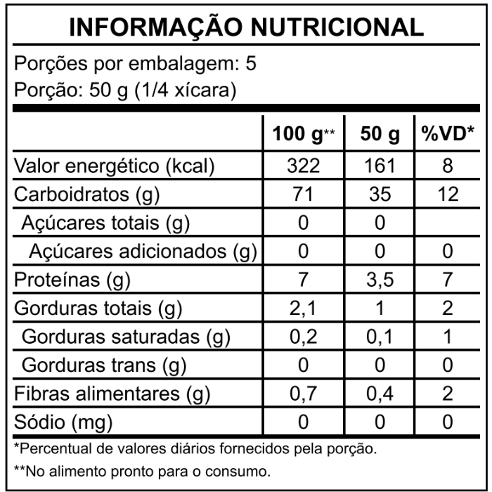 informações nutricionais risoto funghi artesanal il cuoco