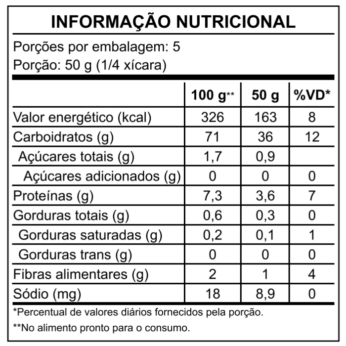informações nutricionais risoto abobora zucca artesanal il cuoco