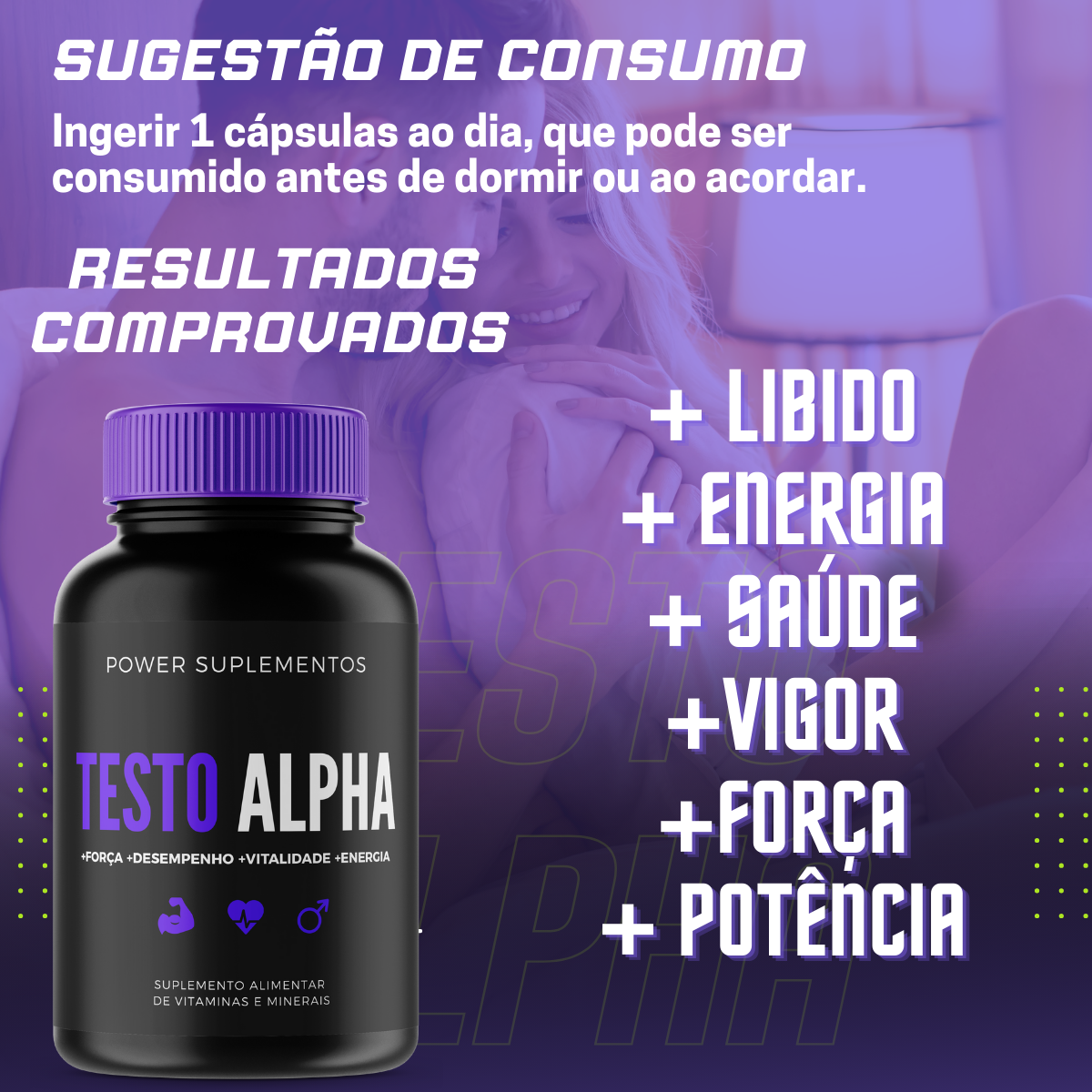 Testo Alpha Regulador de Testosterona + Fast Energy Azulzinho Natural Ultra Potente de Ação Rápida