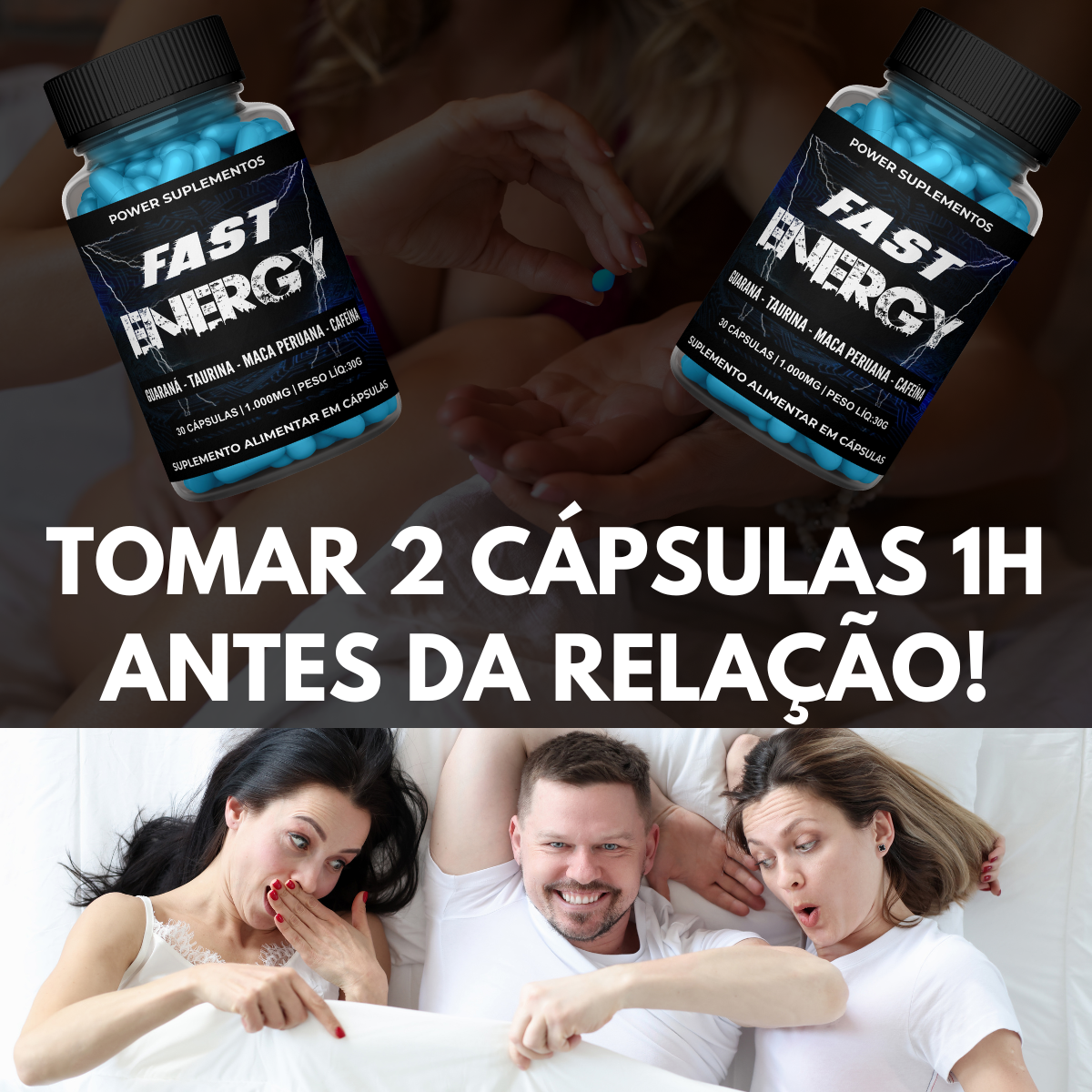 Testo Alpha Regulador de Testosterona + Fast Energy Azulzinho Natural Ultra Potente de Ação Rápida