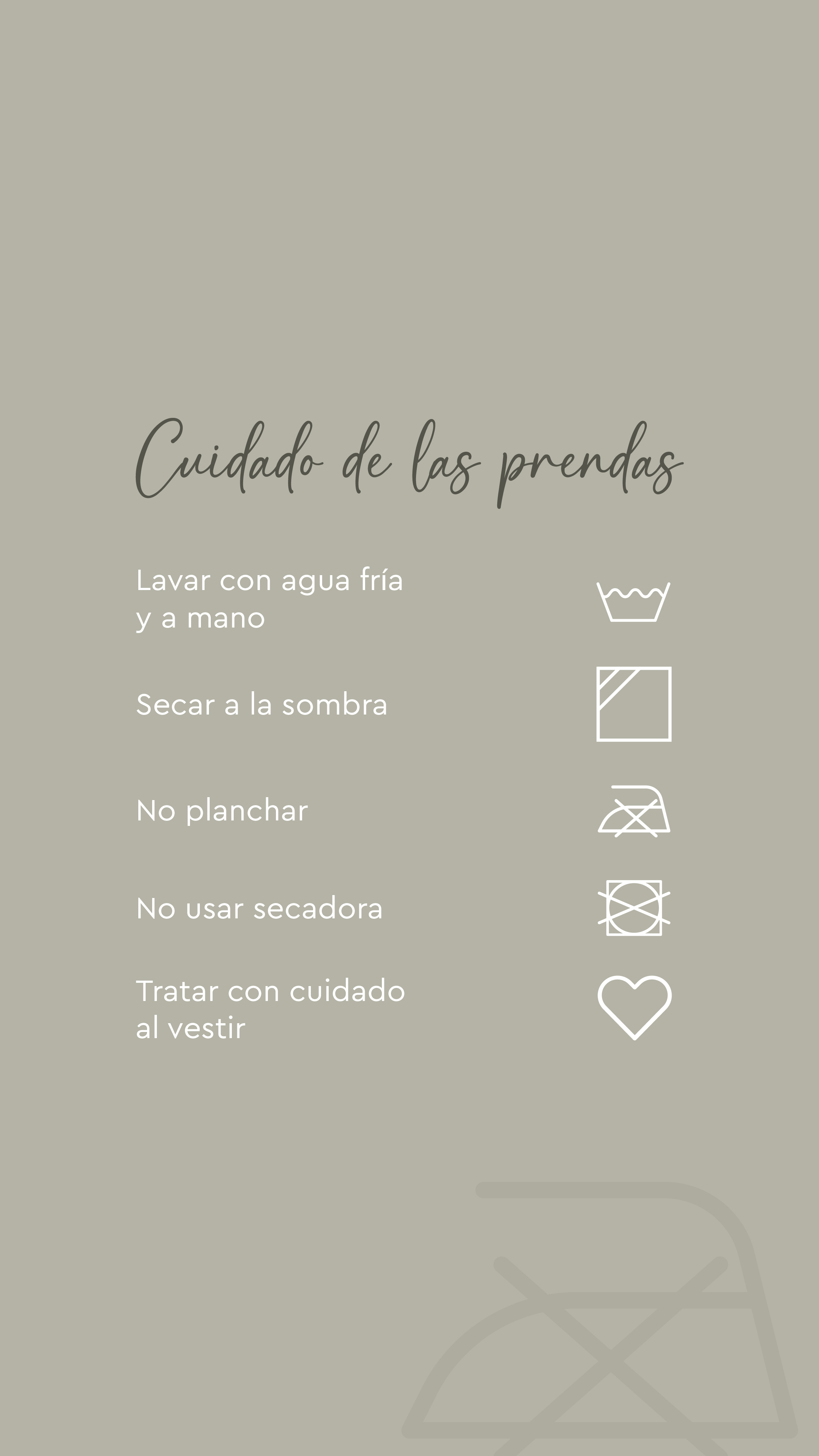 Cuidado de las prendas