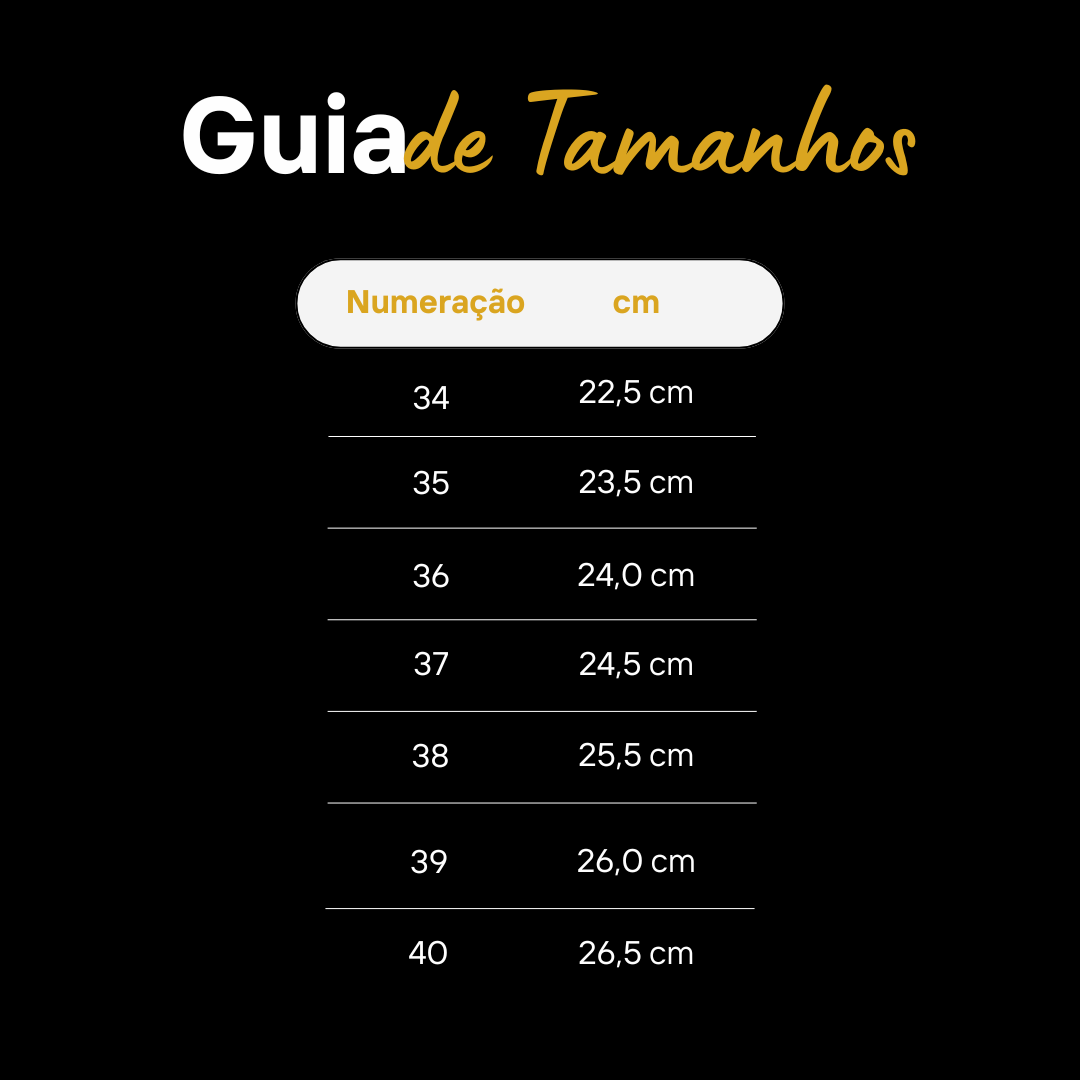 Guia de Tamanhos