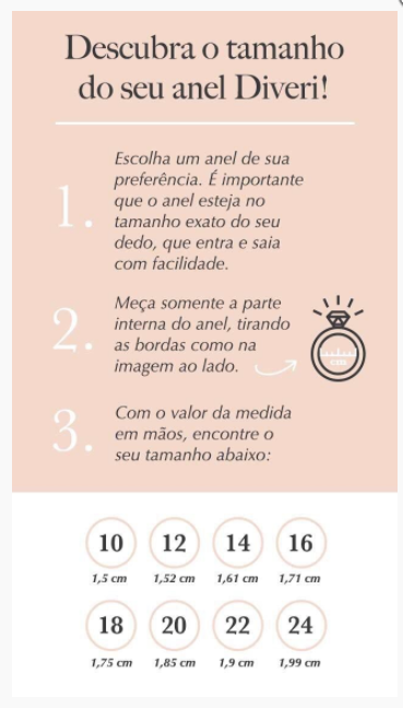 Tamanho Anéis