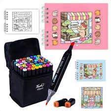 Kit Livro De Colorir Bobbie Goods Com Conjunto De Canetas Marcador  Permanente Ponta Dupla 48 Cores Capa Dura 50 Páginas - Caneta Hidrográfica  / Canetinha - Magazine Luiza